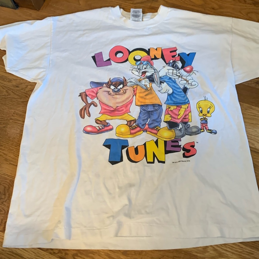 Vintage 90s Looney Tunes Hip Hop Taz Bugs Tweety Sylvester 1996 T Shirt X Large